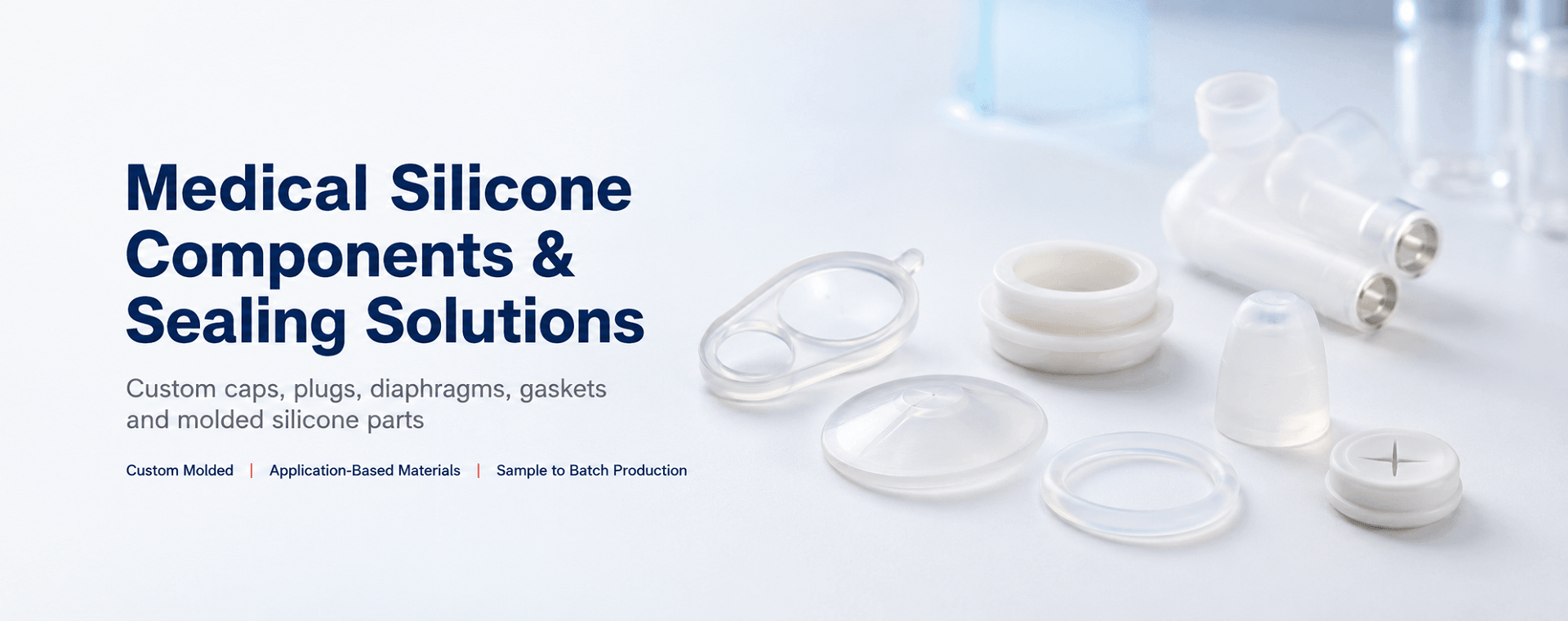 Joints en silicone m&eacute;dicaux personnalis&eacute;s et pi&egrave;ces moul&eacute;es
